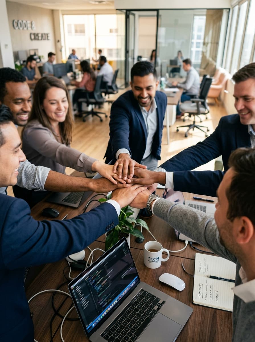 Wise Hustlers team collaborating on a client project